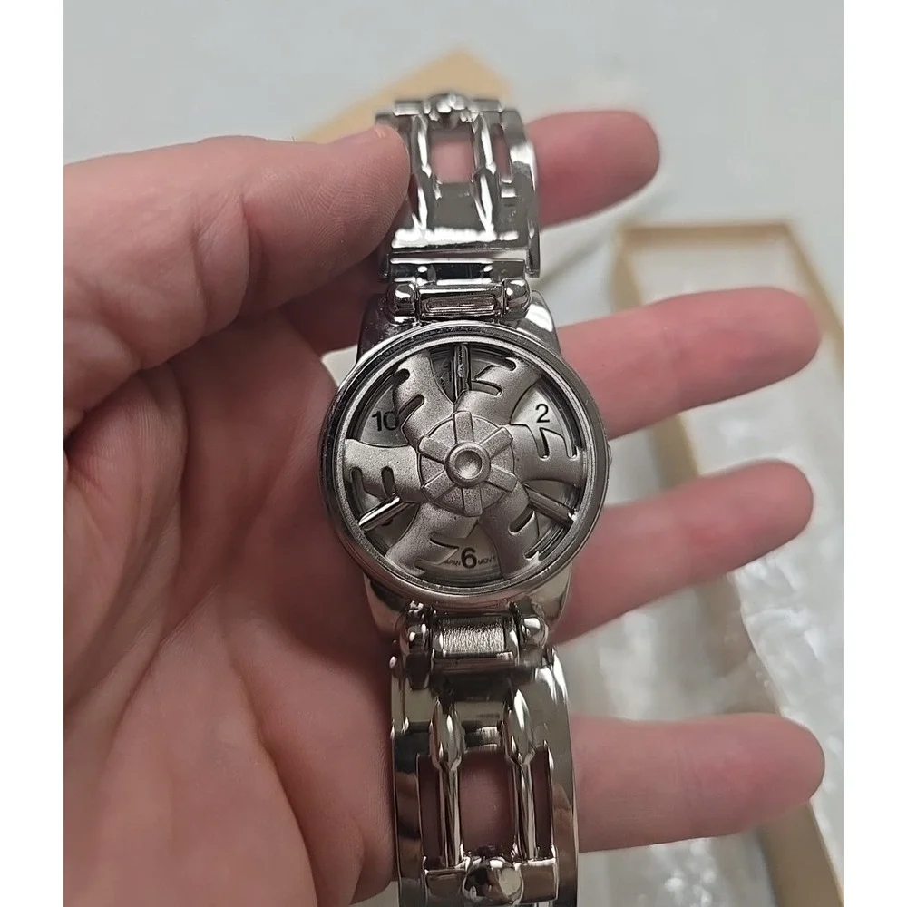 Vintage Retro Classic Stainless Steel Spinner Dial Fashion Wrist Watch with Box‎